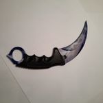 Sport si Outdoor - Camping - Cutite, bricege si accesorii - Cutite si bricege - Cutit Karambit albastru, fulger si tunet, teaca, snur de agatat, CS:GO - Infinity.ro