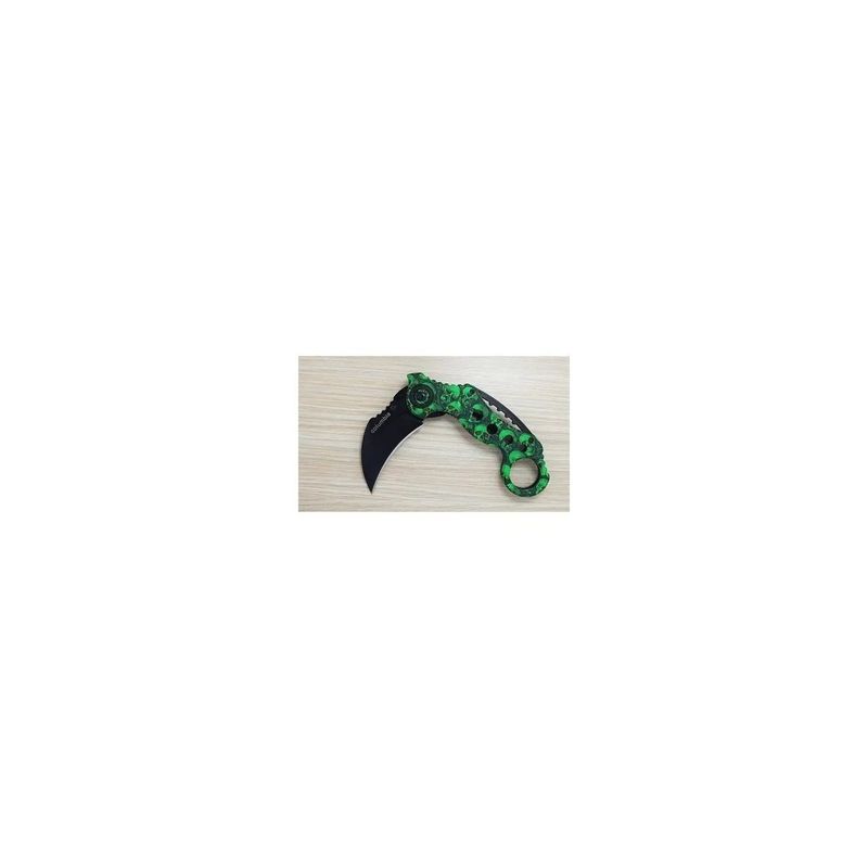 Sport si Outdoor - Camping - Cutite, bricege si accesorii - Cutite si bricege - Cutit Karambit Columbia celtic skull verde claw knife - Infinity.ro