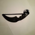 Sport si Outdoor - Camping - Cutite, bricege si accesorii - Cutite si bricege - Cutit Karambit albastru, fulger si tunet, teaca, snur de agatat, CS:GO - Infinity.ro