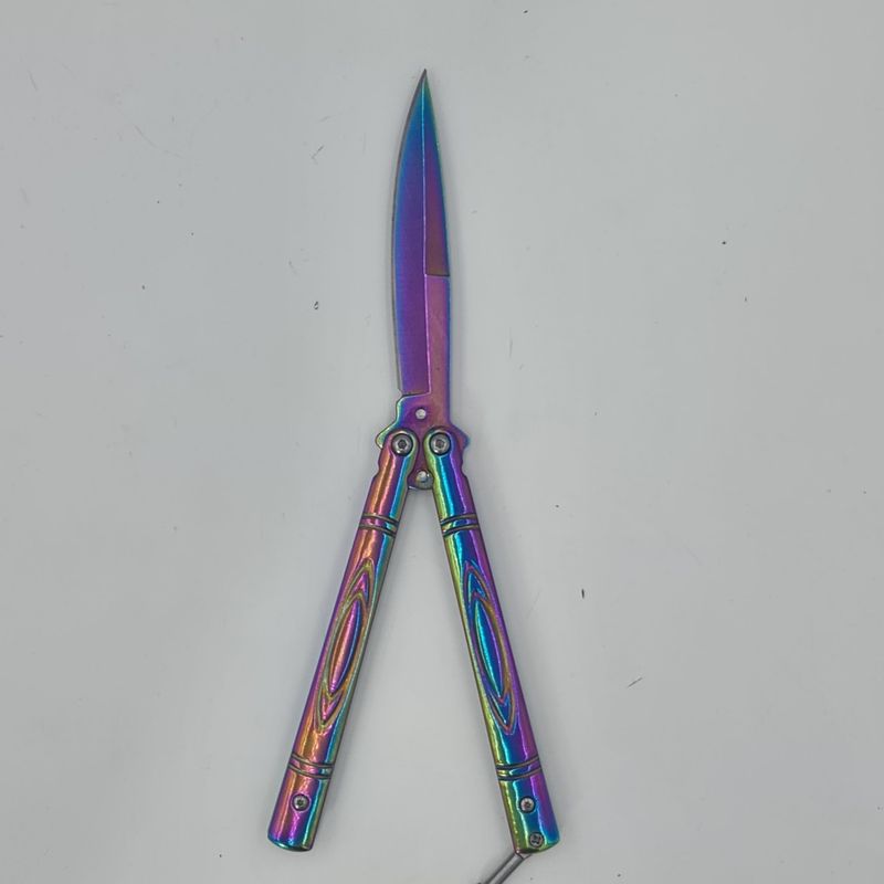 Sport si Outdoor - Camping - Cutite, bricege si accesorii - Cutite si bricege - Cutit fluture, Butterfly, Balisong 21.50 cm, fade clasic - Infinity.ro