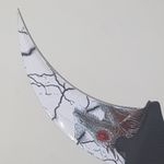 Sport si Outdoor - Camping - Cutite, bricege si accesorii - Cutite si bricege - Cutit Karambit steel cu teaca si snur de agatat, alb, dragon - Infinity.ro