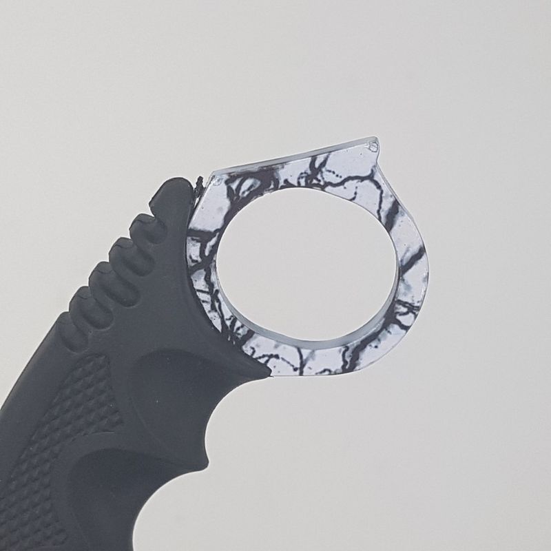 Sport si Outdoor - Camping - Cutite, bricege si accesorii - Cutite si bricege - Cutit Karambit steel cu teaca si snur de agatat, alb, dragon - Infinity.ro