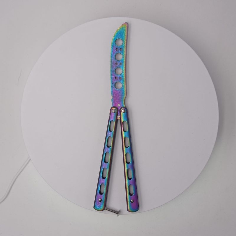 Sport si Outdoor - Camping - Cutite, bricege si accesorii - Cutite si bricege - Cutit fluture, Butterfly,  fara tais, model dinamic, fade, 26 cm - Infinity.ro