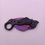 Sport si Outdoor - Camping - Cutite, bricege si accesorii - Cutite si bricege - Cutit Karambit cu Tais, Sistem Prindere Curea, Inel, Curbat, Multicolor, 19 cm - Infinity.ro