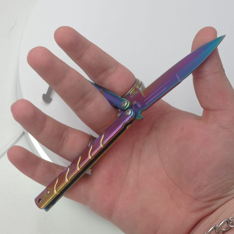 Sport si Outdoor - Camping - Cutite, bricege si accesorii - Cutite si bricege - Cutit fluture, Butterfly,  cu tais, model dinamic, fade, 16 cm - Infinity.ro