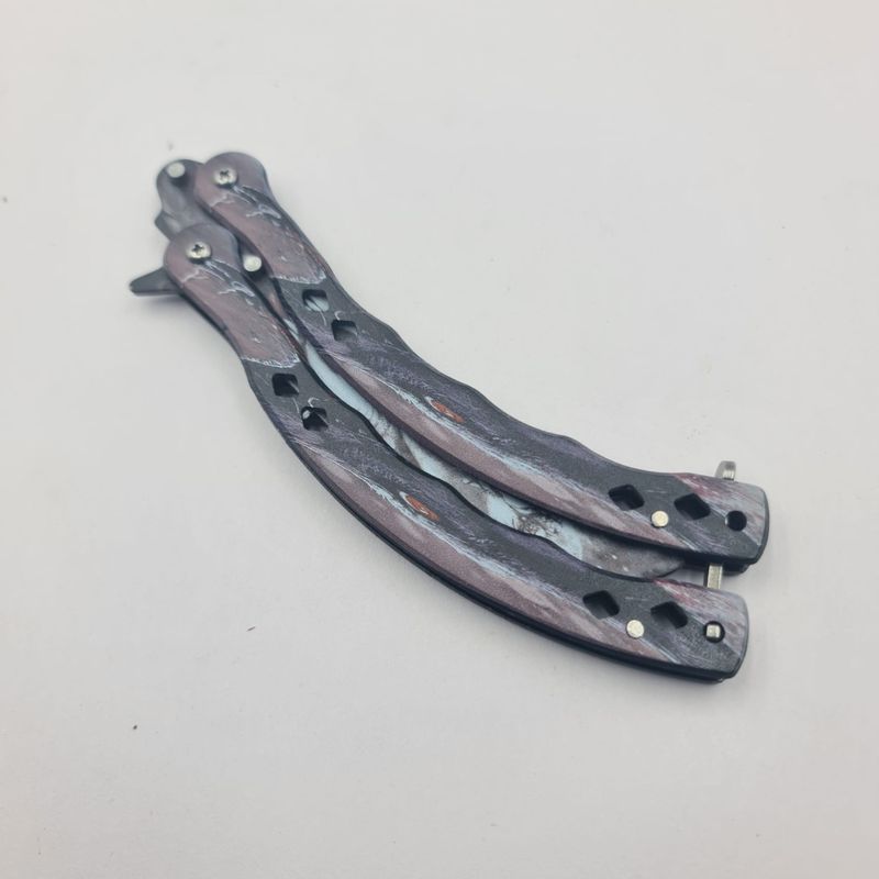 Sport si Outdoor - Camping - Cutite, bricege si accesorii - Cutite si bricege - Cutit Fluture Fara Tais Pentru Antrenament, Model Lup, 24 cm - Infinity.ro