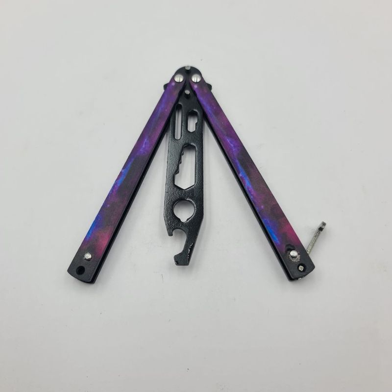 Sport si Outdoor - Camping - Cutite, bricege si accesorii - Cutite si bricege - Cutit Fluture Pentru Antrenament, Desfacator Sticle, Chei Reglabile, Otel, 22 cm - Infinity.ro