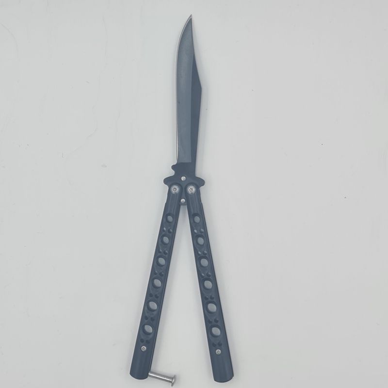 Sport si Outdoor - Camping - Cutite, bricege si accesorii - Cutite si bricege - Cutit fluture Butterfly, Balisong, 24 cm, mode gauri fantoma, culoare negru - Infinity.ro