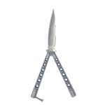 Sport si Outdoor - Camping - Cutite, bricege si accesorii - Cutite si bricege - Cutit Fluture Butterfly, Balisong, Model Gauri Fantoma, Culoare Gri, 24 cm - Infinity.ro