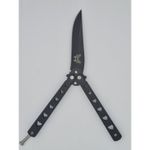 Sport si Outdoor - Camping - Cutite, bricege si accesorii - Cutite si bricege - Cutit fluture Butterfly, Balisong 20 cm, negru, model inima - Infinity.ro
