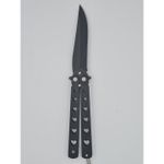 Sport si Outdoor - Camping - Cutite, bricege si accesorii - Cutite si bricege - Cutit fluture Butterfly, Balisong 20 cm, negru, model inima - Infinity.ro