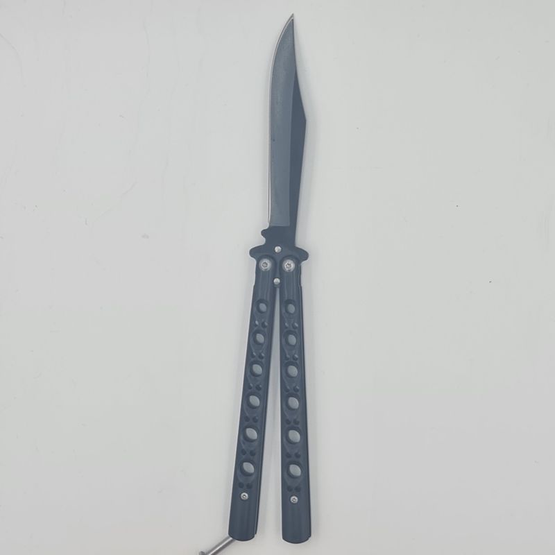Sport si Outdoor - Camping - Cutite, bricege si accesorii - Cutite si bricege - Cutit fluture Butterfly, Balisong, 24 cm, mode gauri fantoma, culoare negru - Infinity.ro