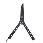 Sport si Outdoor - Camping - Cutite, bricege si accesorii - Cutite si bricege - Cutit fluture Butterfly, Balisong 20 cm, negru, model inima - Infinity.ro