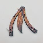 Sport si Outdoor - Camping - Cutite, bricege si accesorii - Cutite si bricege - Cutit Fluture Fara Tais Pentru Antrenament, Model Flacara, Curbat, 24 cm - Infinity.ro