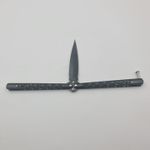 Sport si Outdoor - Camping - Cutite, bricege si accesorii - Cutite si bricege - Cutit Fluture cu Tais, Model Gauri, Otel, Husa Material Textil, 25 cm, Negru - Infinity.ro