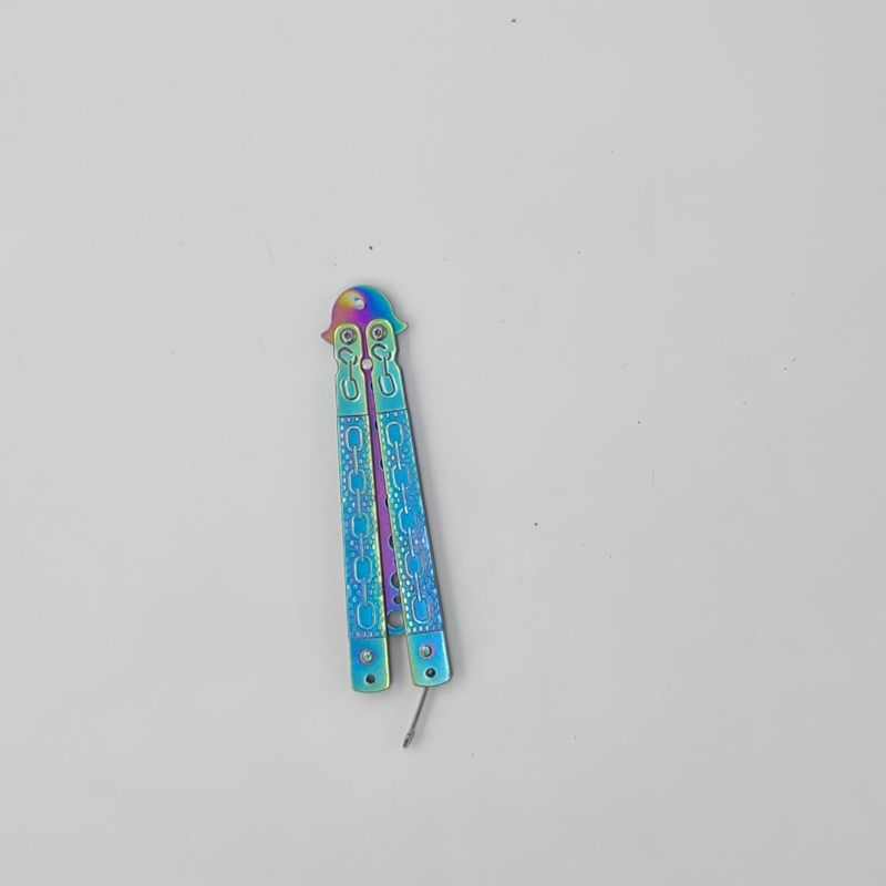 Sport si Outdoor - Camping - Cutite, bricege si accesorii - Cutite si bricege - Cutit fluture Butterfly, Balisong 21.50cm, fade clasic, fara tais, de antrenament - Infinity.ro