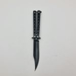 Sport si Outdoor - Camping - Cutite, bricege si accesorii - Cutite si bricege - Cutit Fluture cu Tais, Model Gauri, Deschidere Manuala, Otel, 23 cm, Negru - Infinity.ro