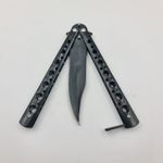 Sport si Outdoor - Camping - Cutite, bricege si accesorii - Cutite si bricege - Cutit Fluture cu Tais, Model Gauri, Deschidere Manuala, Otel, 23 cm, Negru - Infinity.ro