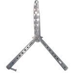 Sport si Outdoor - Camping - Cutite, bricege si accesorii - Cutite si bricege - Cutit fluture Butterfly, Balisong  22.50 cm, gri, fara tais, de antrenament, model simplu - Infinity.ro