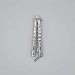 Sport si Outdoor - Camping - Cutite, bricege si accesorii - Cutite si bricege - Cutit fluture Butterfly, Balisong  22.50 cm, gri, fara tais, de antrenament, model simplu - Infinity.ro