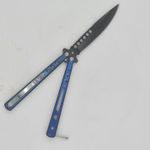 Sport si Outdoor - Camping - Cutite, bricege si accesorii - Cutite si bricege - Cutit fluture cu tais, 22 cm, albastru gauri - Infinity.ro