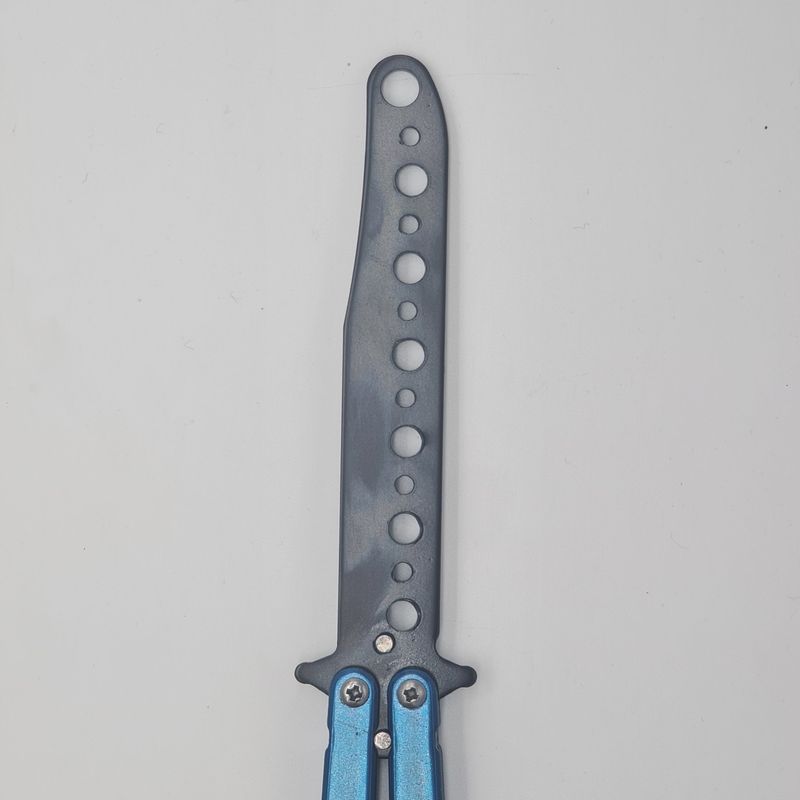 Sport si Outdoor - Camping - Cutite, bricege si accesorii - Cutite si bricege - Cutit fluture Butterfly, Balisong fara tais, 20 cm, navy, model simplu - Infinity.ro