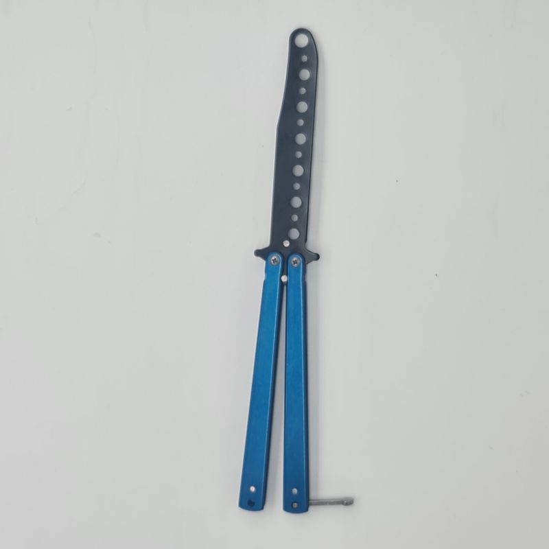 Sport si Outdoor - Camping - Cutite, bricege si accesorii - Cutite si bricege - Cutit fluture Butterfly, Balisong fara tais, 20 cm, navy, model simplu - Infinity.ro