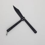 Sport si Outdoor - Camping - Cutite, bricege si accesorii - Cutite si bricege - Cutit fluture Butterfly, Balisong  19 cm, negru, 4 gauri - Infinity.ro