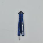 Sport si Outdoor - Camping - Cutite, bricege si accesorii - Cutite si bricege - Cutit fluture Butterfly, Balisong  21 cm, albastru navy, model dinamic - Infinity.ro