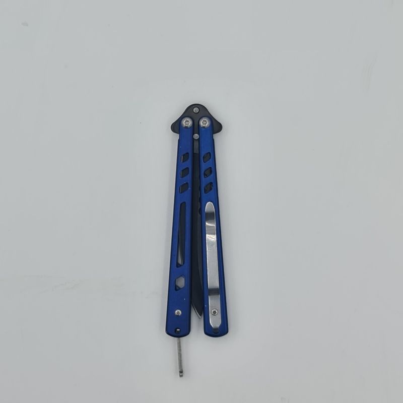 Sport si Outdoor - Camping - Cutite, bricege si accesorii - Cutite si bricege - Cutit fluture Butterfly, Balisong  21 cm, albastru navy, model dinamic - Infinity.ro