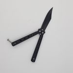 Sport si Outdoor - Camping - Cutite, bricege si accesorii - Cutite si bricege - Cutit fluture Butterfly, Balisong  19 cm, negru, 4 gauri - Infinity.ro