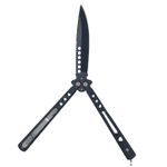 Sport si Outdoor - Camping - Cutite, bricege si accesorii - Cutite si bricege - Cutit fluture Butterfly, Balisong  21 cm, negru, cu Tais, model dinamic - Infinity.ro