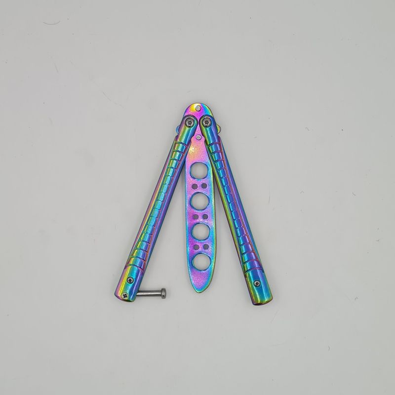 Sport si Outdoor - Camping - Cutite, bricege si accesorii - Cutite si bricege - Cutit fluture Butterfly, Balisong  21 cm, fade,  fara tais, de antrenament, model crocodil - Infinity.ro