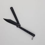 Sport si Outdoor - Camping - Cutite, bricege si accesorii - Cutite si bricege - Cutit fluture Butterfly, Balisong  19 cm, negru, 4 gauri - Infinity.ro