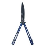 Sport si Outdoor - Camping - Cutite, bricege si accesorii - Cutite si bricege - Cutit fluture Butterfly, Balisong  21 cm, albastru navy, model dinamic - Infinity.ro