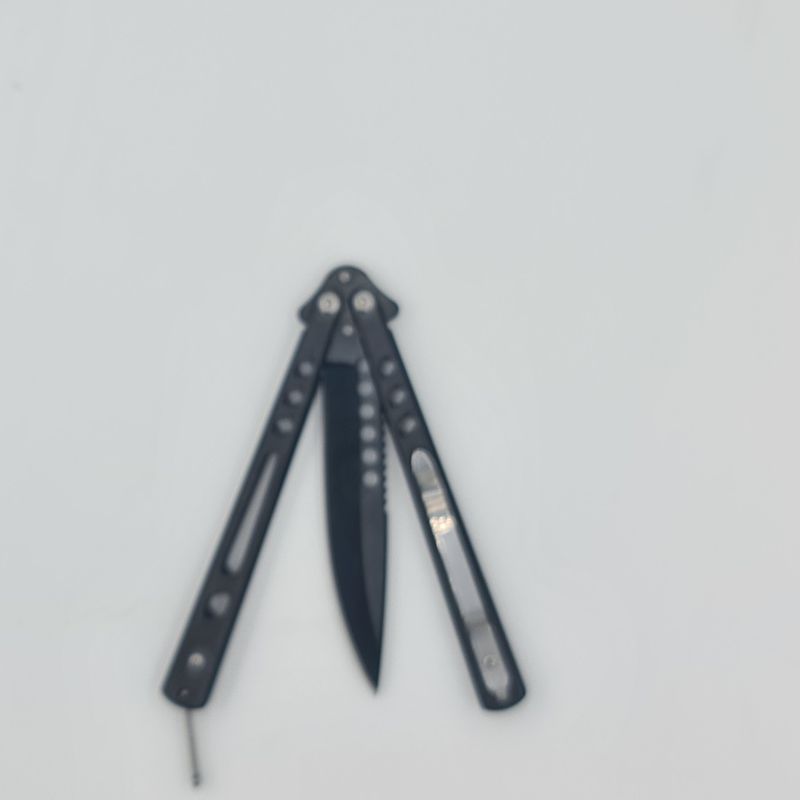 Sport si Outdoor - Camping - Cutite, bricege si accesorii - Cutite si bricege - Cutit fluture Butterfly, Balisong  21 cm, negru, cu Tais, model dinamic - Infinity.ro