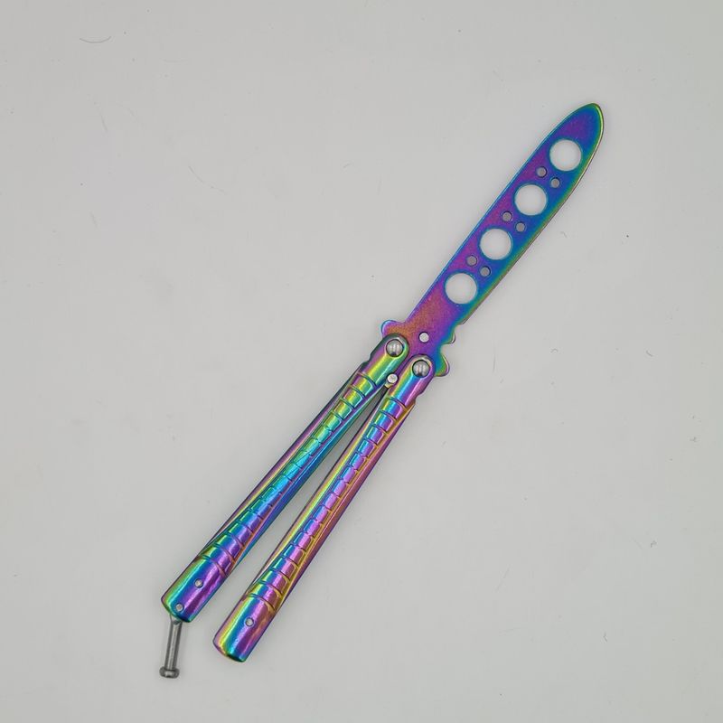 Sport si Outdoor - Camping - Cutite, bricege si accesorii - Cutite si bricege - Cutit fluture Butterfly, Balisong  21 cm, fade,  fara tais, de antrenament, model crocodil - Infinity.ro