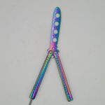 Sport si Outdoor - Camping - Cutite, bricege si accesorii - Cutite si bricege - Cutit fluture Butterfly, Balisong  21 cm, fade,  fara tais, de antrenament, model crocodil - Infinity.ro