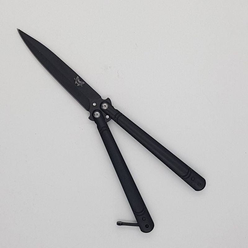 Sport si Outdoor - Camping - Cutite, bricege si accesorii - Cutite si bricege - Cutit fluture Butterfly, Balisong  21.5 cm, negru, 2 paranteze - Infinity.ro