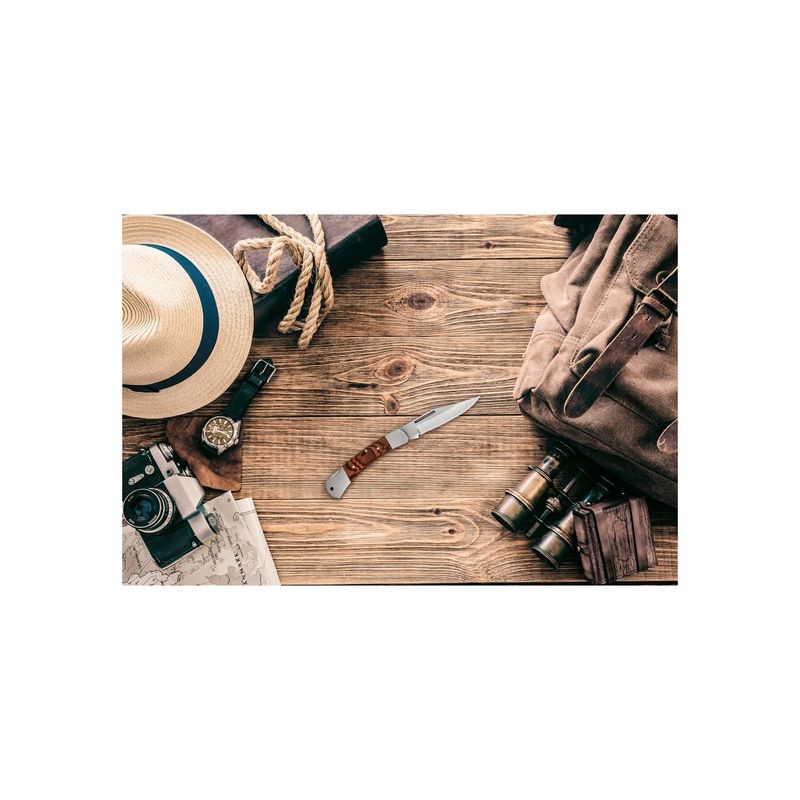 Sport si Outdoor - Camping - Cutite, bricege si accesorii - Cutite si bricege - Cutit de buzunar din otel inoxidabil si lemn, 110 x 19 x 30 mm - Infinity.ro