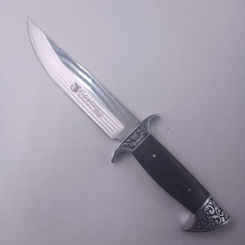 Sport si Outdoor - Camping - Cutite, bricege si accesorii - Cutite si bricege - Cutit de Vanatoare cu Lama din Otel, Maner Lemn, Husa Textila, 31 cm - Infinity.ro