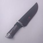 Sport si Outdoor - Camping - Cutite, bricege si accesorii - Cutite si bricege - Cutit de Vanatoare cu Lama din Otel, Maner Lemn, Husa Textila, 31 cm - Infinity.ro