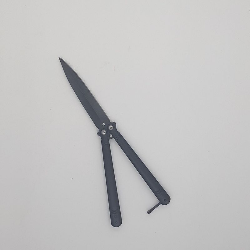 Sport si Outdoor - Camping - Cutite, bricege si accesorii - Cutite si bricege - Cutit fluture Butterfly, Balisong  21.5 cm, negru, 2 paranteze - Infinity.ro