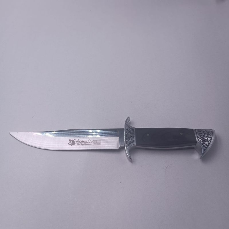 Sport si Outdoor - Camping - Cutite, bricege si accesorii - Cutite si bricege - Cutit de Vanatoare cu Lama din Otel, Maner Lemn, Husa Textila, 31 cm - Infinity.ro
