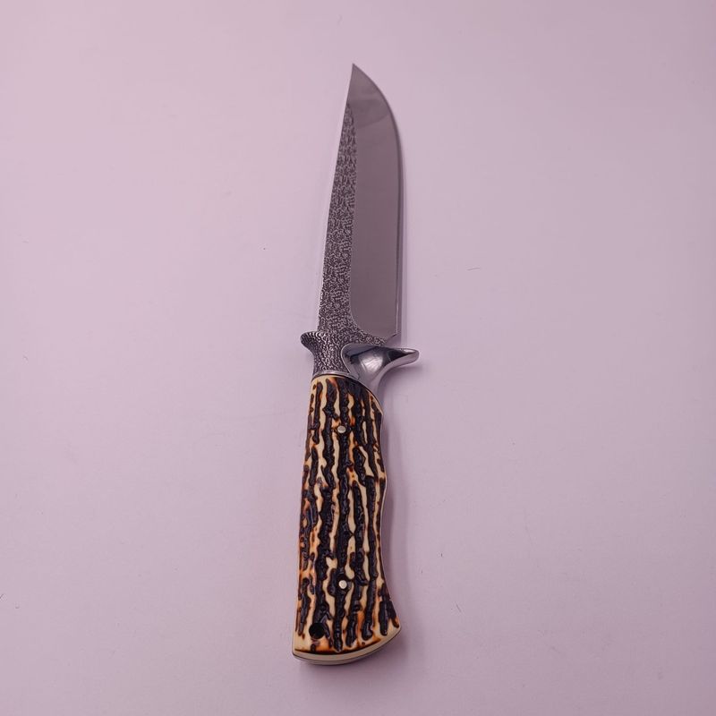 Sport si Outdoor - Camping - Cutite, bricege si accesorii - Cutite si bricege - Cutit de Vanatoare, Model Scoarta, Otel Inoxidabil, Husa Material Textil, 31 cm - Infinity.ro