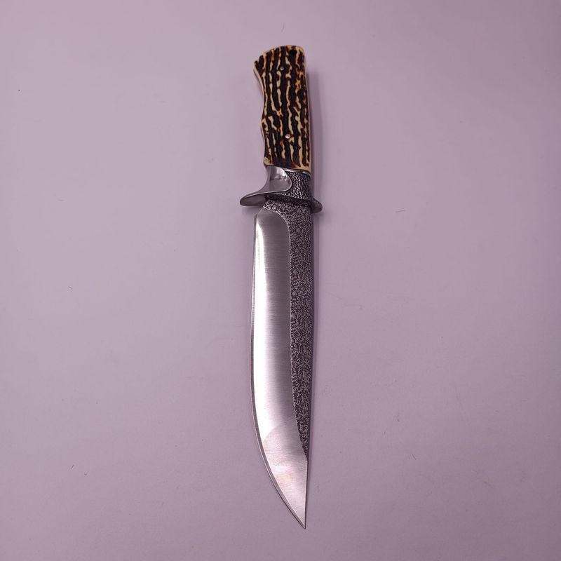 Sport si Outdoor - Camping - Cutite, bricege si accesorii - Cutite si bricege - Cutit de Vanatoare, Model Scoarta, Otel Inoxidabil, Husa Material Textil, 31 cm - Infinity.ro