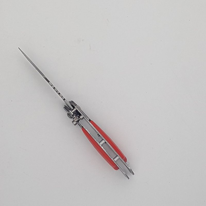 Sport si Outdoor - Camping - Cutite, bricege si accesorii - Cutite si bricege - Cutit deschidere a lamei pe buton, lama otel, rosu, 16 cm - Infinity.ro