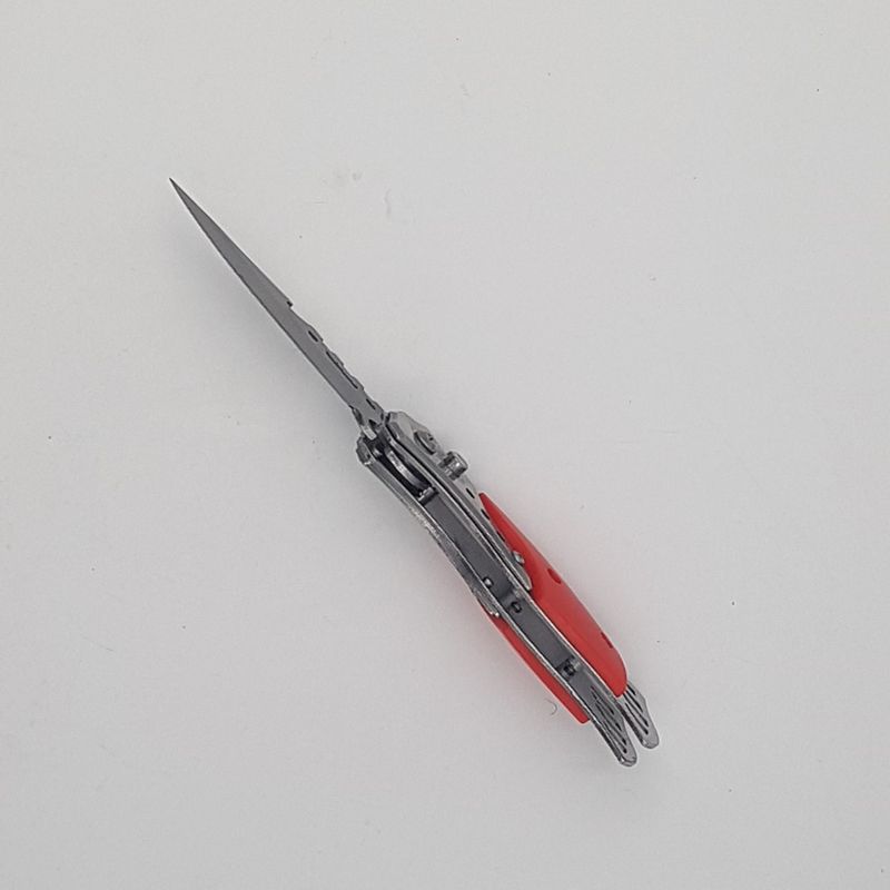 Sport si Outdoor - Camping - Cutite, bricege si accesorii - Cutite si bricege - Cutit deschidere a lamei pe buton, lama otel, rosu, 16 cm - Infinity.ro