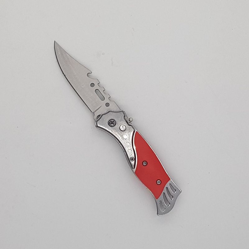 Sport si Outdoor - Camping - Cutite, bricege si accesorii - Cutite si bricege - Cutit deschidere a lamei pe buton, lama otel, rosu, 16 cm - Infinity.ro