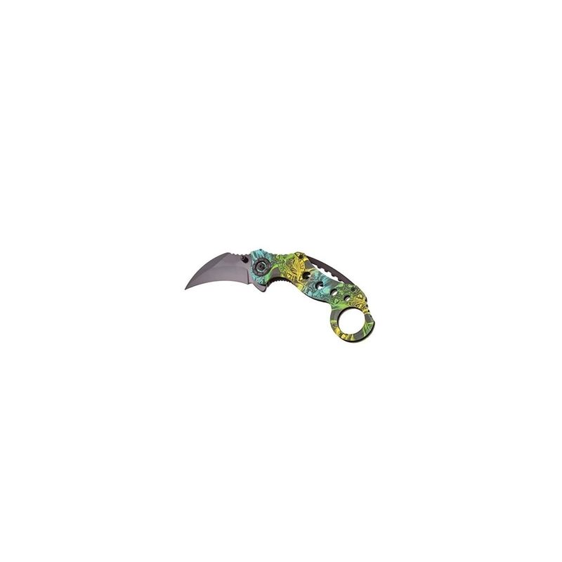 Sport si Outdoor - Camping - Cutite, bricege si accesorii - Cutite si bricege - Cutit Briceag Karambit Columbia, Deschidere Manuala, Model Sarpe, 18 Cm - Infinity.ro